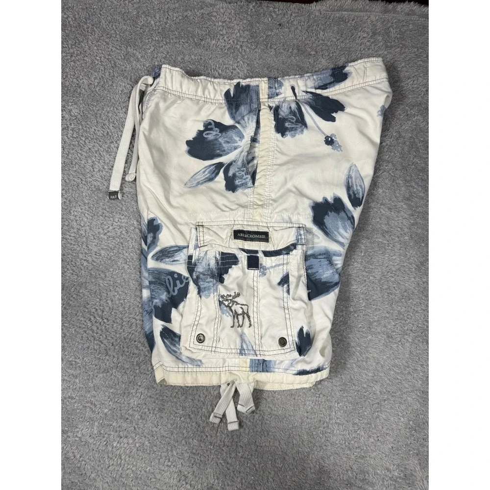 Abercrombie & Fitch Y2K Board Shorts Mens Large Floral Cargo Swim Trunks Tugger